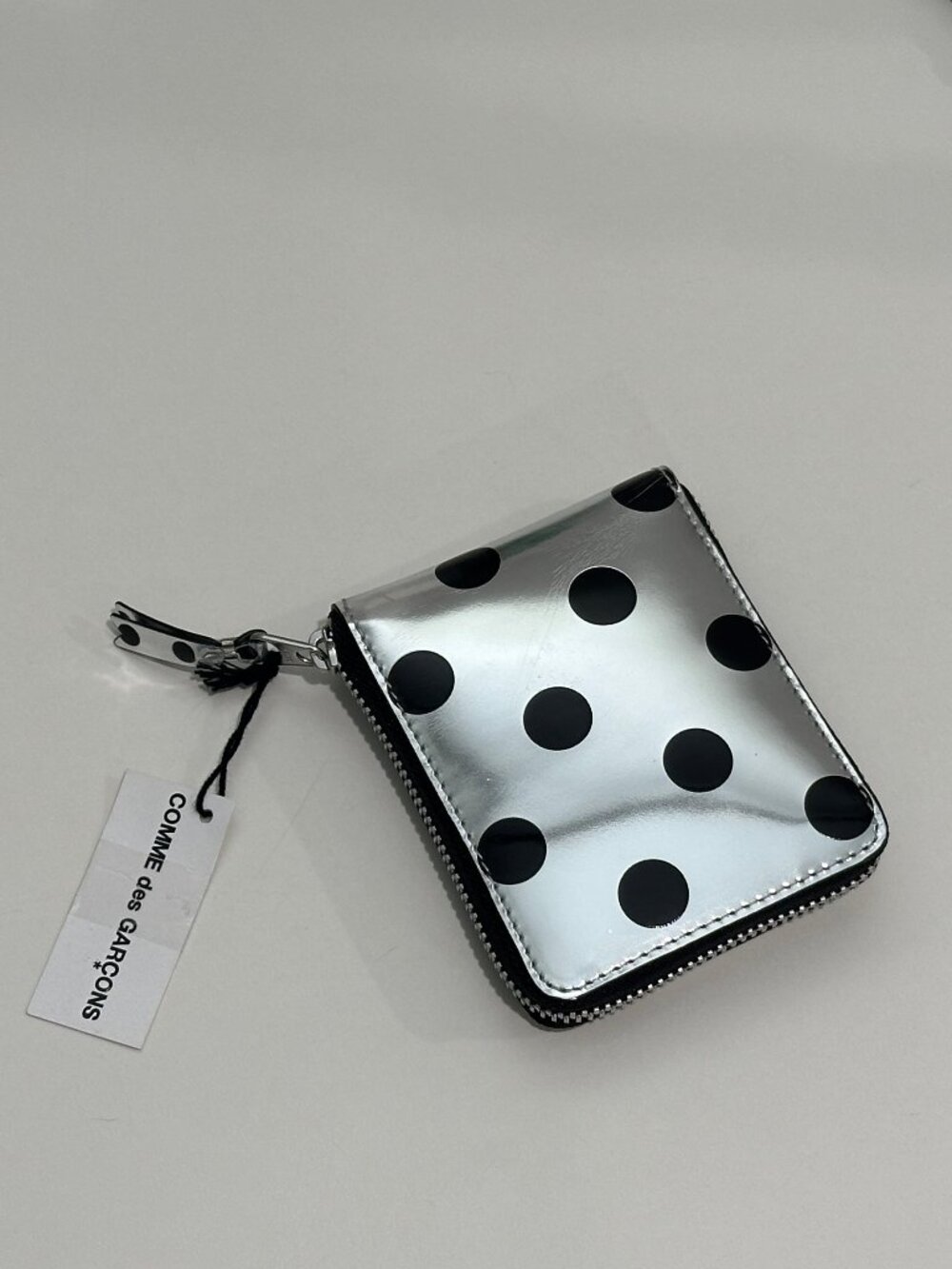 RARE Comme des Garçons Medium Classic Wallet Optical Group Dot Silver - Picture 3 of 7